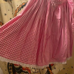Vixen by Micheline Pitt Pink Checkered swing skirt!  Pretty summer vibes.